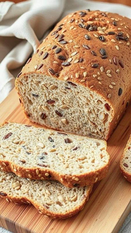 Sliced seeded brown bread